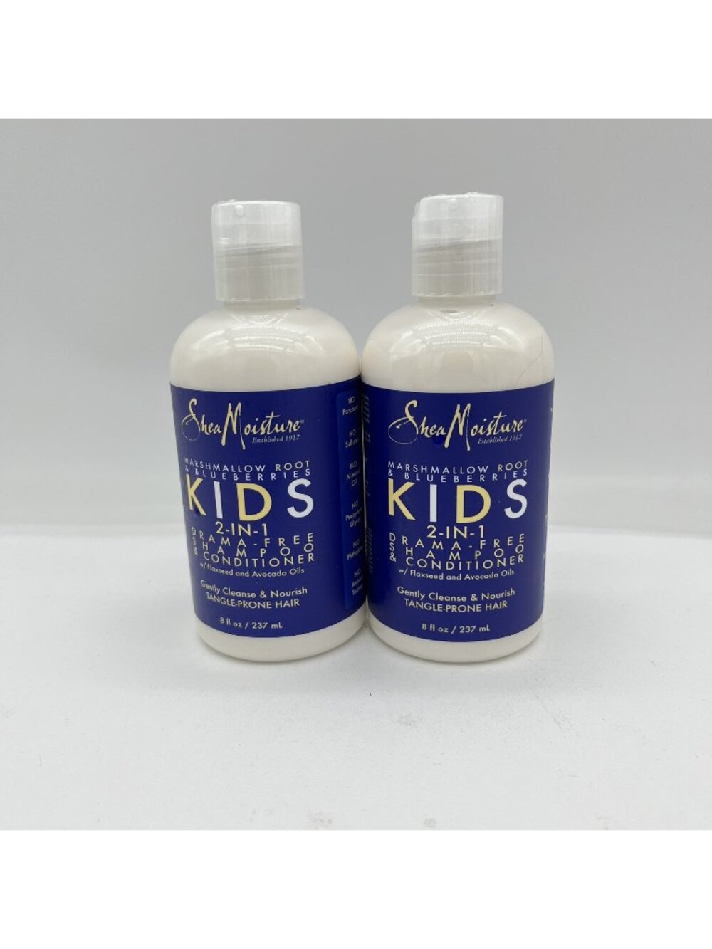 2X Shea Moisture Kids 2-IN-1 Drama-Free Shampoo and Conditioner 8oz-237ml, New